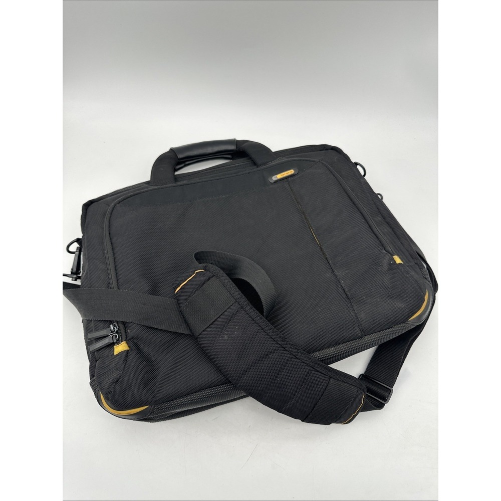 Targus‎ Large Laptop Messenger Bag with Shoulder Strap 17 inch Black Grey Yellow